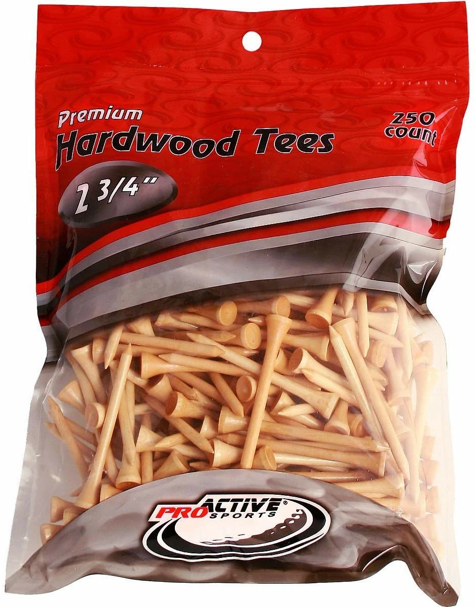 CaddiesShack ProActive Premium Sports Hardwood Golf Tees 2.75" 250 Count 3 CaddiesShack ProActive Premium Sports Hardwood Golf Tees 2.75" 250 Count