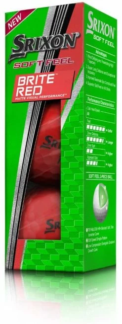 Cleveland Golf Srixon Soft Feel Brite Matte Color Golf Balls -Golf Clubs Sales Shop 2019SoftFeelBritte Red Sleeve