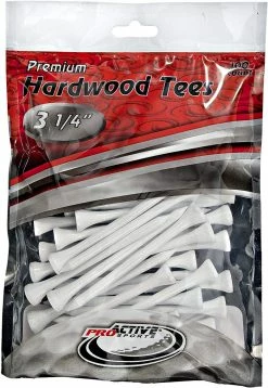 CaddiesShack ProActive Premium Sports Hardwood Golf Tees 3.25" 100 Count