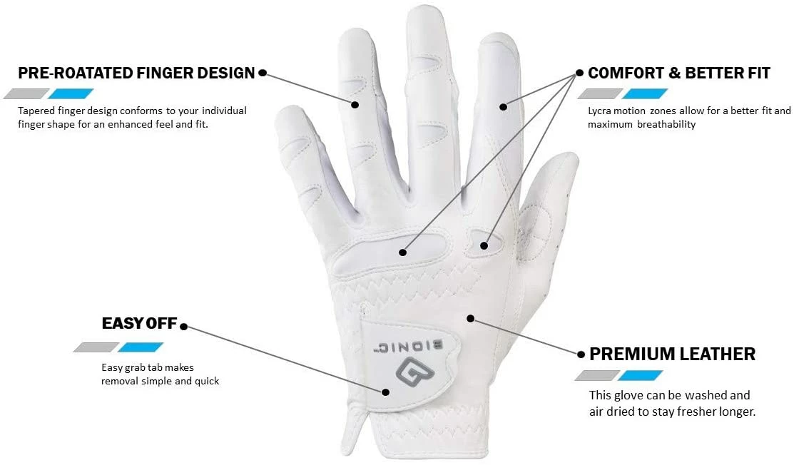 Bionic Golf Women's StableGrip Glove - White 5 Bionic Golf Women's StableGrip Glove - White - Image 3