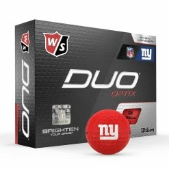 Wilson Staff Duo Optix NFL Team Licensed Golf Balls - Matte Red -Golf Clubs Sales Shop 91a6a56b21e63529284921cf69931b22b243ff2e WGWP505NG 9 Duo Optix Box RT Hero NFL NewYork Giants Lockup RD