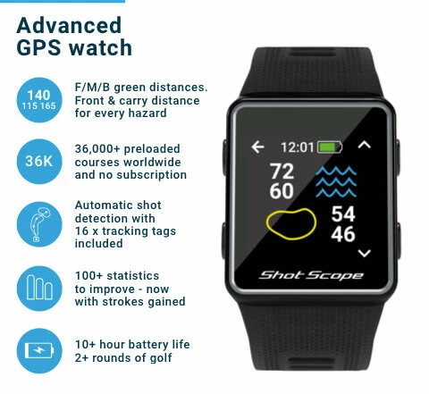 Shot Scope Golf V3 GPS Performance Tracking Watch 8 Shot Scope Golf V3 GPS Performance Tracking Watch - Image 6