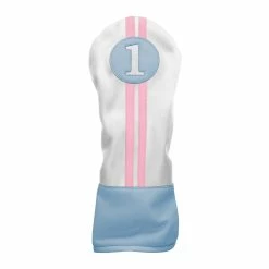 CaddiesShack Sahara Retro Vintage Driver Headcovers -Golf Clubs Sales Shop Blue White Pink Driver