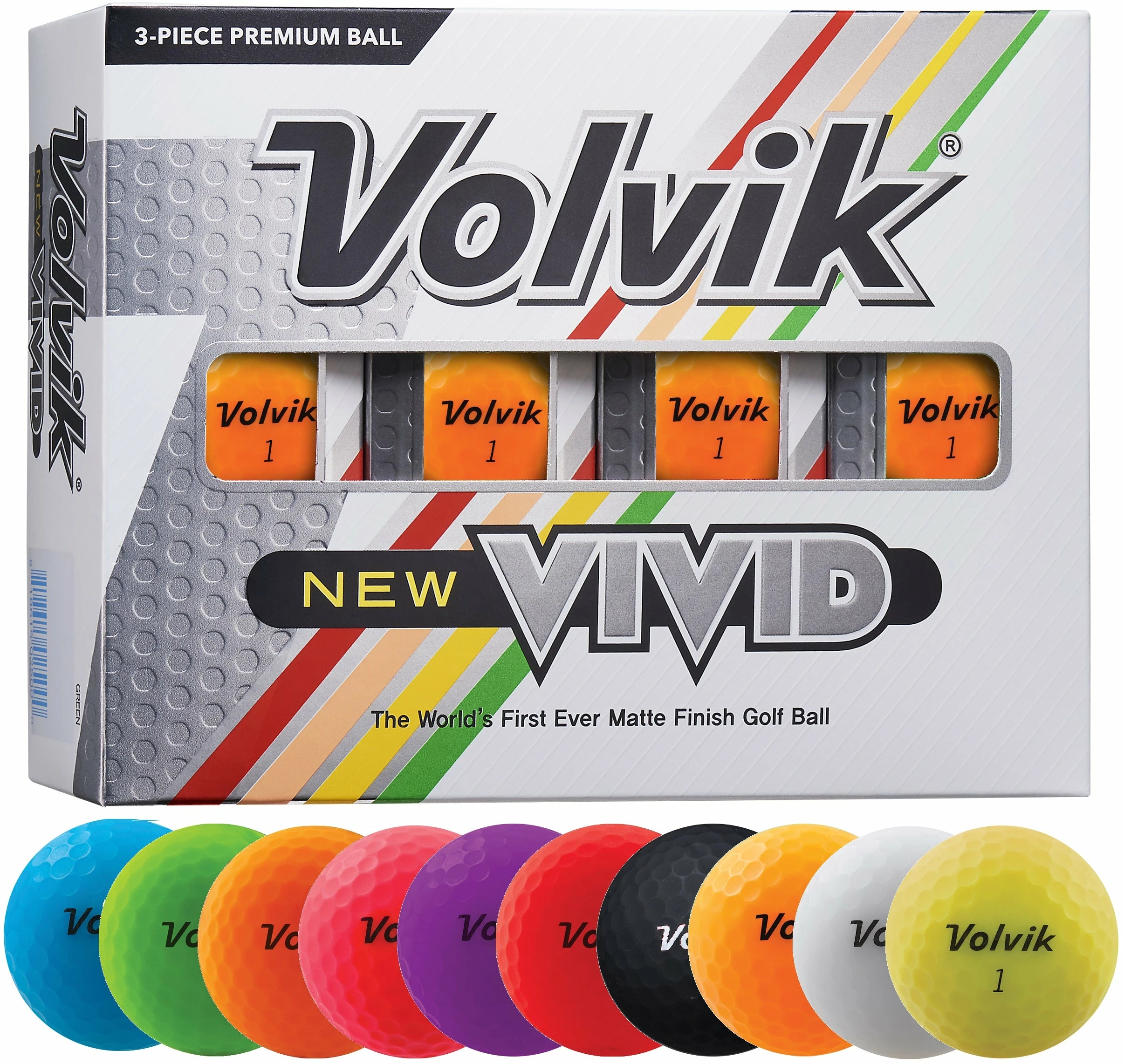 Volvik Vivid Matte Finish Golf Balls - Dozen 3 Volvik Vivid Matte Finish Golf Balls - Dozen
