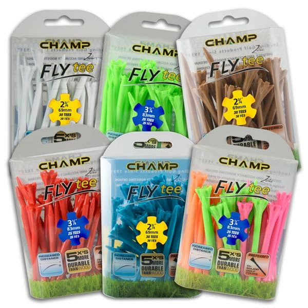 CaddiesShack Champ Fly Tees 1.75" 20 Count Packs 3 CaddiesShack Champ Fly Tees 1.75" 20 Count Packs