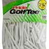 CaddiesShack Pride Sports Wood Golf Tees 2.75 X 100 Count -Golf Clubs Sales Shop Classic Wood Tee 2.75 100 count White