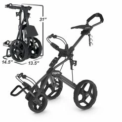 Proactive Clicgear Golf 3-Wheel Rovic Junior Push Cart Model RV3J -Golf Clubs Sales Shop Clicgear RV3J Charcoal Black 2