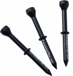 CaddiesShack Consistent Tee Golf Tees 10 Pack - 3.25" -Golf Clubs Sales Shop ConsistentTees Black2