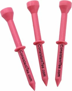 CaddiesShack Consistent Tee Golf Tees 10 Pack - 3.25" -Golf Clubs Sales Shop ConsistentTees Pink2