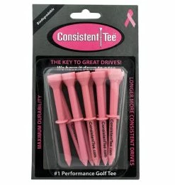 CaddiesShack Consistent Tee Golf Tees 10 Pack - 3.25" -Golf Clubs Sales Shop Consistent Tee Pink Color