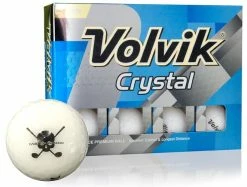 CaddiesShack Custom Jolly Rogers Skull & Crossbones Volvik Crystal Golf Balls -Golf Clubs Sales Shop Crystal White Logo Box