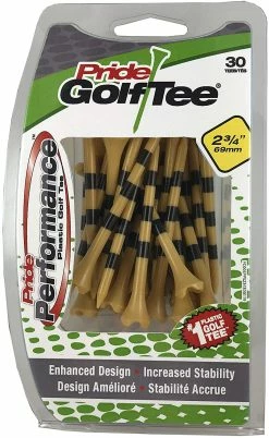 J And M Pride Sports Plastic Evolution Natural Striped Golf Tees