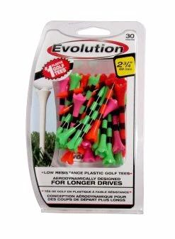 J And M Pride Sports Plastic Evolution Striped Golf Tees 30 Pack -Golf Clubs Sales Shop Evolution 3.25 x 30 Citrus
