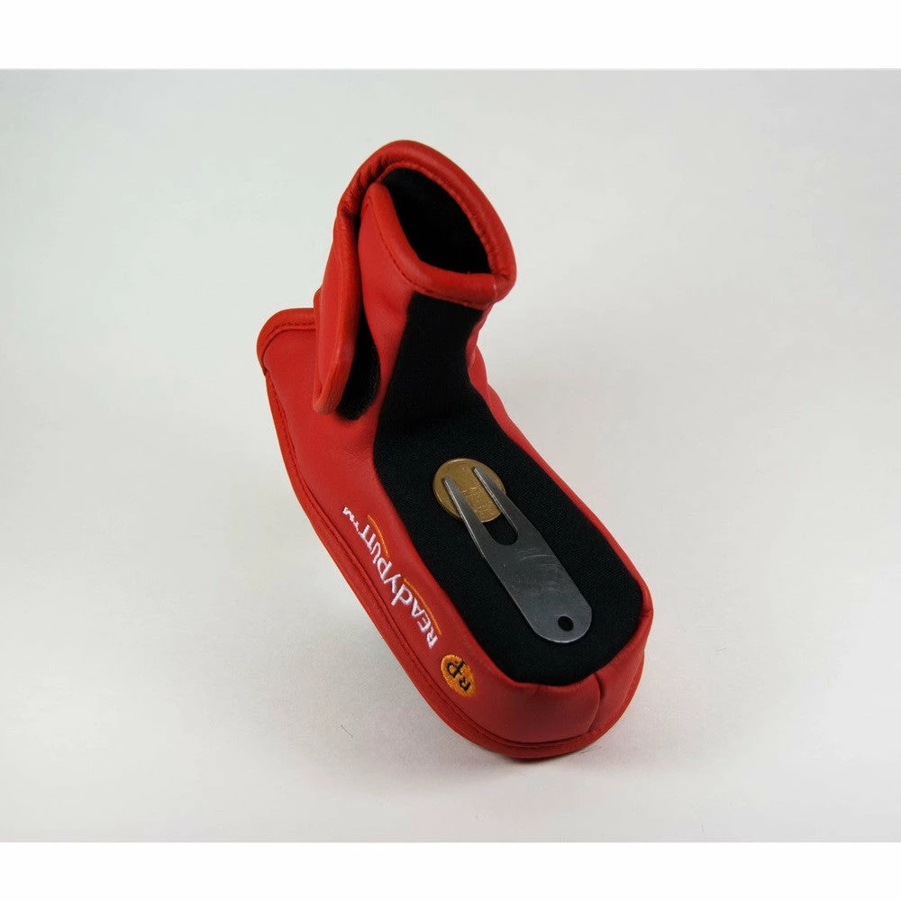 ReadyPutt Blade Mid-Mallet Putter Head Cover With Ball Cleaner - Red 4 ReadyPutt Blade Mid-Mallet Putter Head Cover With Ball Cleaner - Red - Image 2