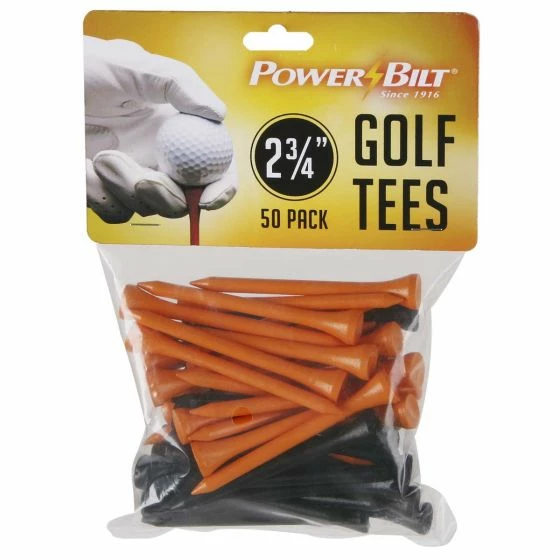 Hireko Powerbilt Golf Tees (50 Pack) - Orange/Black - 2.75" 3 Hireko Powerbilt Golf Tees (50 Pack) - Orange/Black - 2.75"