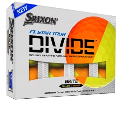 Cleveland Golf Srixon Q-Star Tour Divide Golf Balls - Dozen -Golf Clubs Sales Shop Q StarDivideOrangeYellowBox