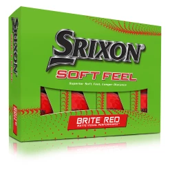 Cleveland Golf Srixon Soft Feel Brite Matte Color Golf Balls -Golf Clubs Sales Shop SOFTFEELBriteRed13 Package FLIP reflection