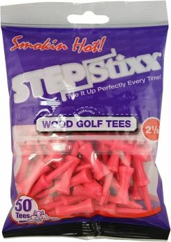 CaddiesShack STEPStixx Golf Tees - 2.125" -Golf Clubs Sales Shop STEPStixx 2.125 Pink