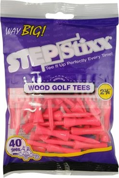 CaddiesShack STEPStixx Golf Tees - 2.75" -Golf Clubs Sales Shop STEPStixx 2.75 Pink