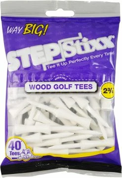 CaddiesShack STEPStixx Golf Tees - 2.75" -Golf Clubs Sales Shop STEPStixx 2.75 White