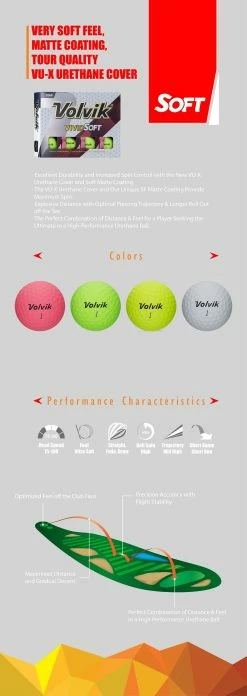 Volvik Vivid Soft Matte Urethane Golf Balls -Golf Clubs Sales Shop Soft
