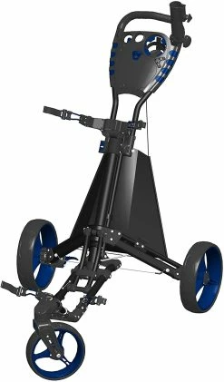 TGIB Spin It Golf Easy Drive 3-Wheel Push Cart -Golf Clubs Sales Shop SpinItEasyDriver BlackBlue