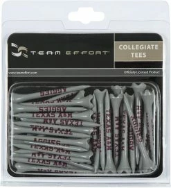 WinCraft Team Effort Collegiate Golf Tees 40 Pack -Golf Clubs Sales Shop Texas A M Aggies Tees