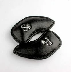 HNM Golf Volf Golf Black Synthetic Leather Iron Covers Set -Golf Clubs Sales Shop VolfGolfHeadcover BlackLeatherIrons2