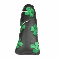 HNM Golf Volf Golf Black Synthetic Leather Shamrock Putter Cover -Golf Clubs Sales Shop VolfGolfHeadcovers BlackShamrockBladePutter2