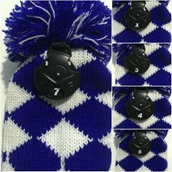 HNM Golf Volf Golf Knit Blue White Diamond Headcover Set -Golf Clubs Sales Shop VolfGolfHeadcovers KnitBlueSet3