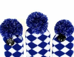 HNM Golf Volf Golf Knit Blue White Diamond Headcover Set -Golf Clubs Sales Shop VolfGolfHeadcovers KnitBlueSet4