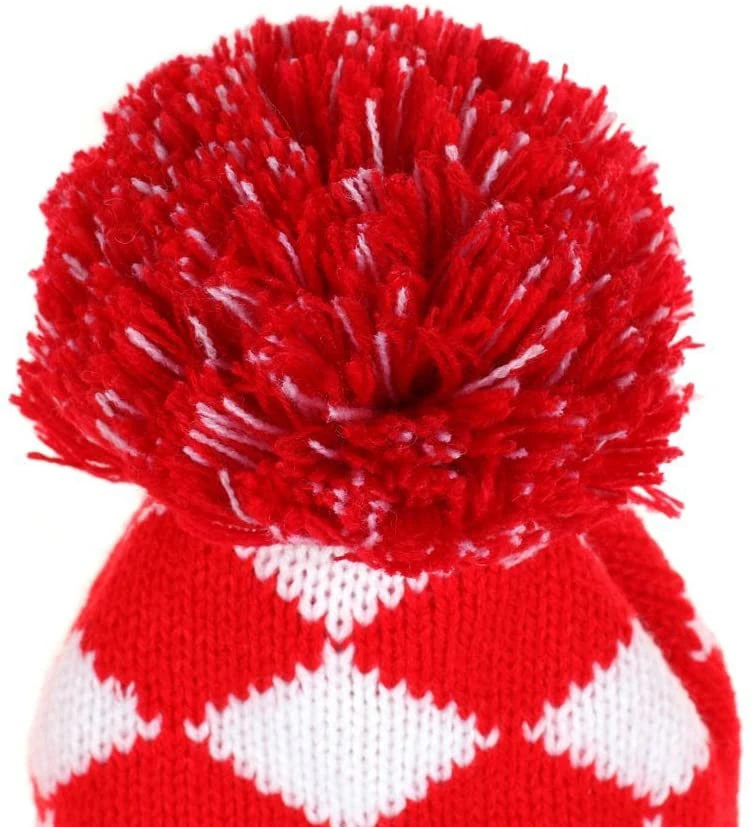 HNM Golf Volf Golf Knit Red White Diamond Headcover Set 5 HNM Golf Volf Golf Knit Red White Diamond Headcover Set - Image 3