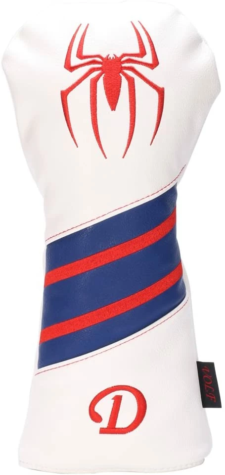 HNM Golf Volf Golf Red White Blue Leather Spider Headcovers 4 HNM Golf Volf Golf Red White Blue Leather Spider Headcovers - Image 2