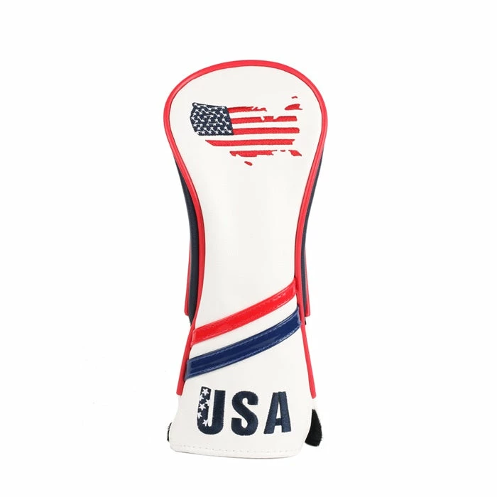 HNM Golf Volf Golf Red White Blue Leather USA Headcovers 4 HNM Golf Volf Golf Red White Blue Leather USA Headcovers - Image 2