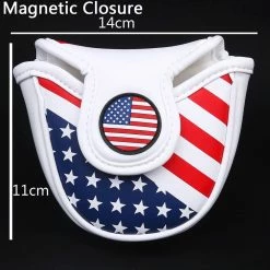 HNM Golf Volf Golf Red White Blue Synthetic Leather USA Mallet Putter Cover -Golf Clubs Sales Shop VolfGolfHeadcovers USAMalletPutter1