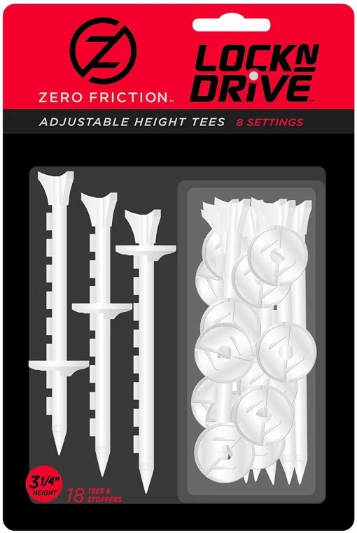 CaddiesShack Zero Friction Lock N Drive 3-Prong Golf Tees (3-1/4 Inch, White, Pack Of 18) -Golf Clubs Sales Shop Zero Friction Lock N Drive