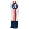 Hireko Sahara Retro Vintage #3 Fairway Wood Headcovers 1 Hireko Sahara Retro Vintage #3 Fairway Wood Headcovers -Golf Clubs Sales Shop fw 3 hc red white blue